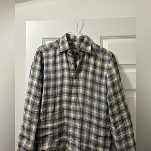 Men’s Canali Linen Button Down